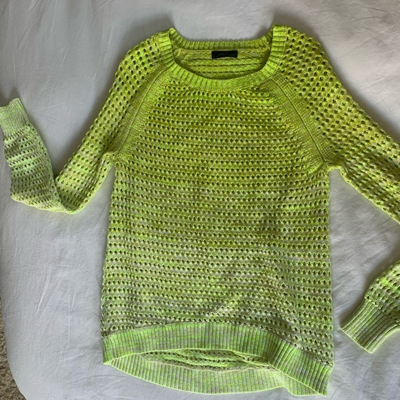 J.Crew Neon Yellow/Green Ombré Sweater - Picture 2 of 6